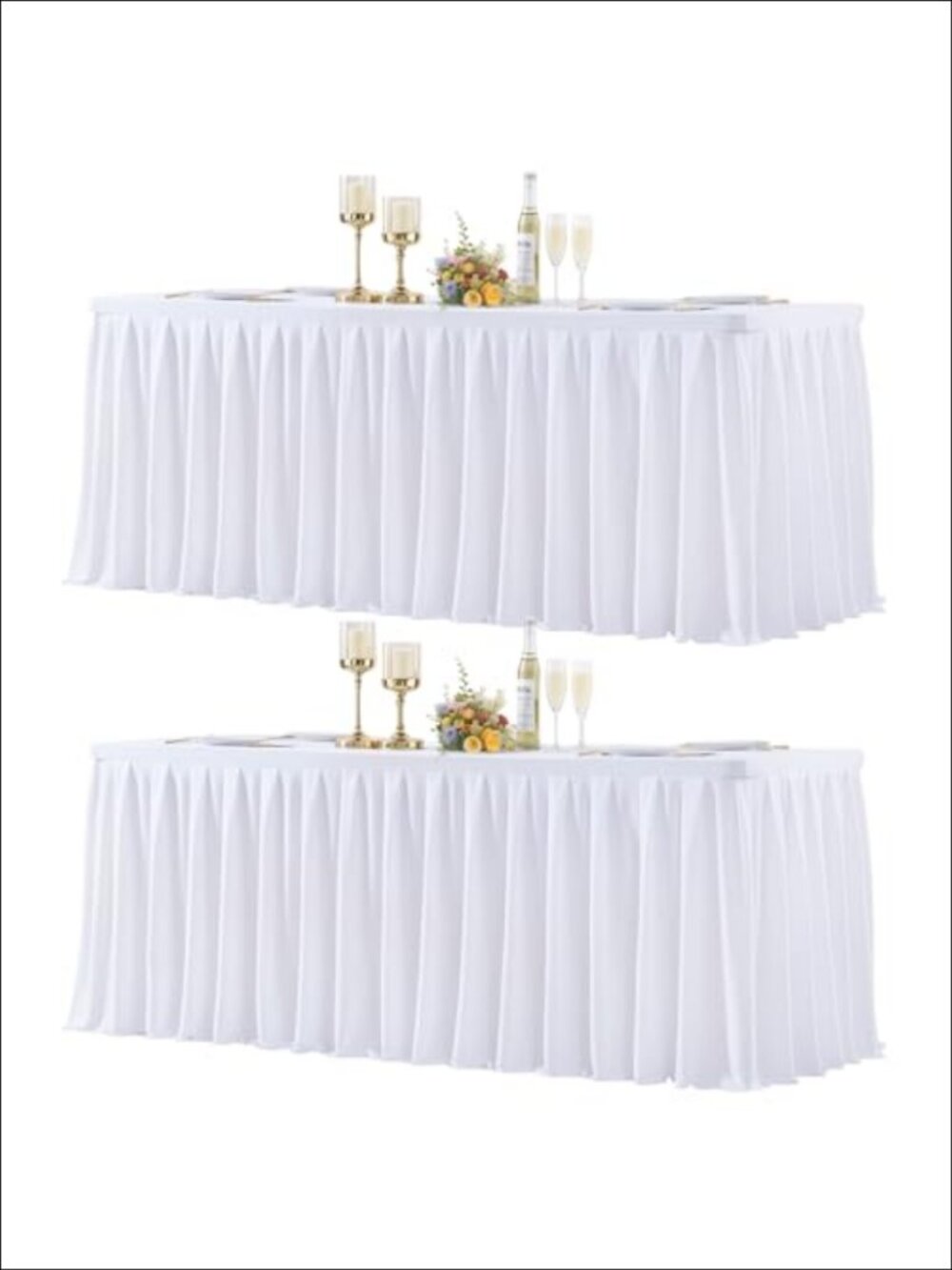 2 Pack Stretch Spandex Fitted Tablecloth 6 FT Rectangle Wrinkle Free Table Cover
